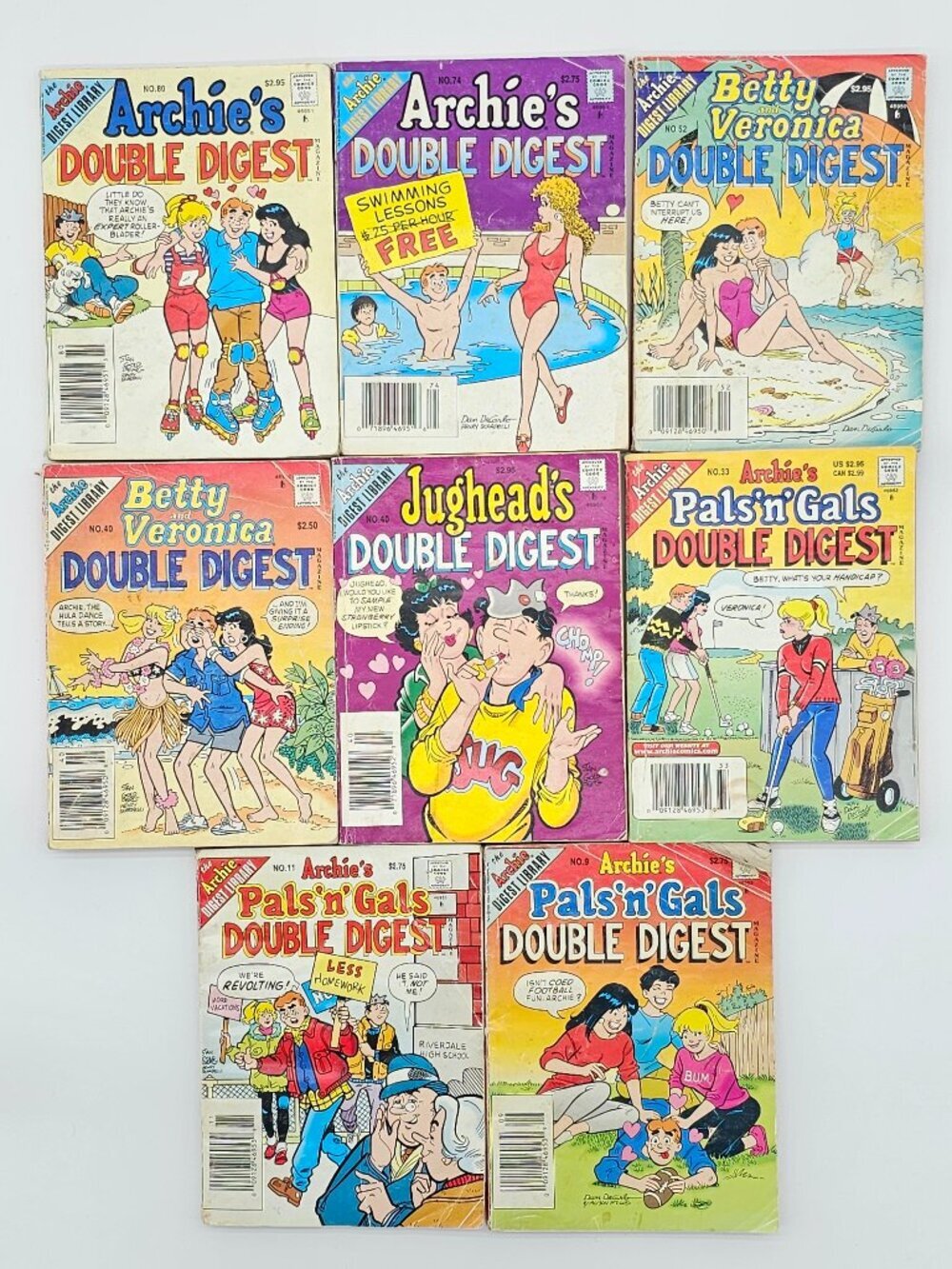 Archie Comics Digest Magazine (Lot 8 Comic Books), Vintage 1993 - 1998